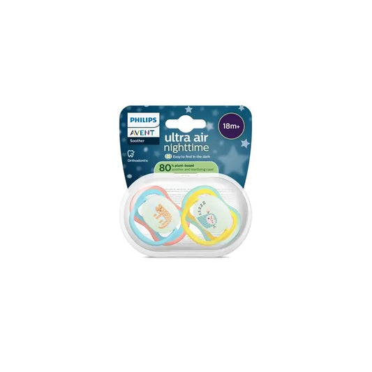 Philips Avent 2 dummies ultra air notte +18m bambino