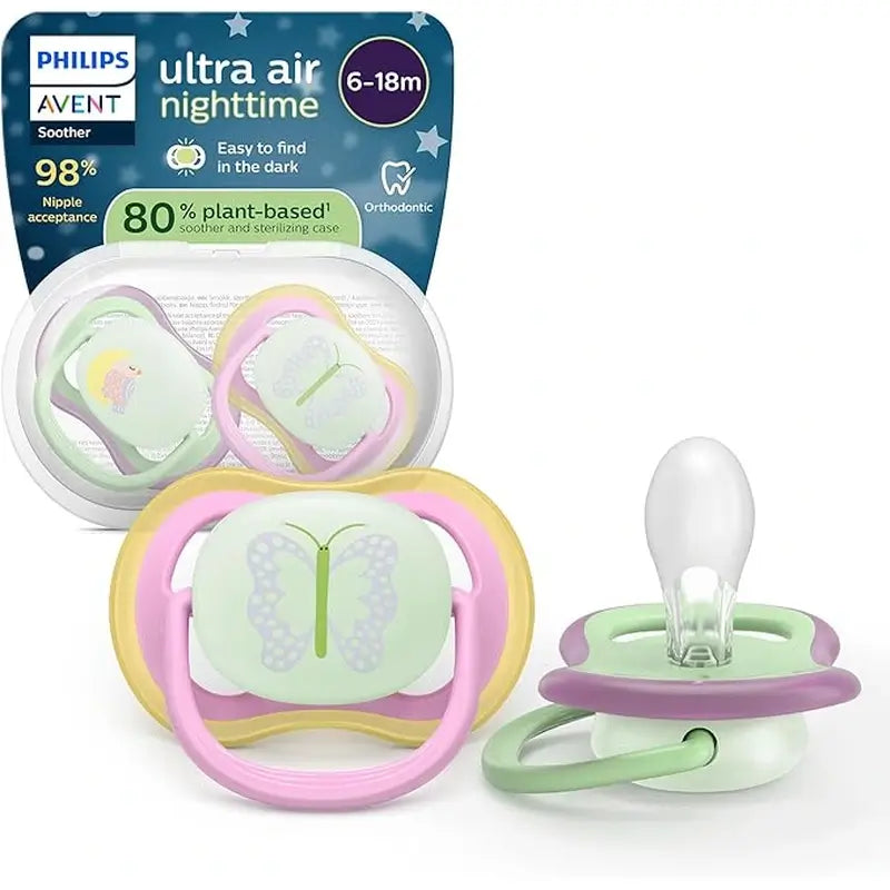 Philips Avent 2 ultra air ciucci notturni 6-18m bambina