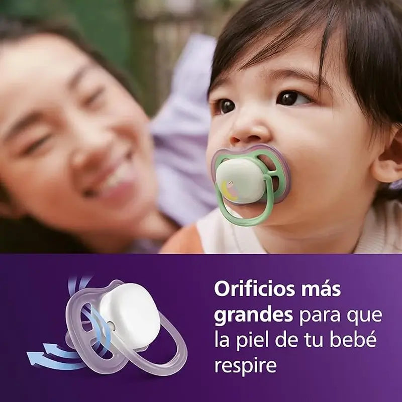 Philips Avent 2 ultra air ciucci notturni 6-18m bambina