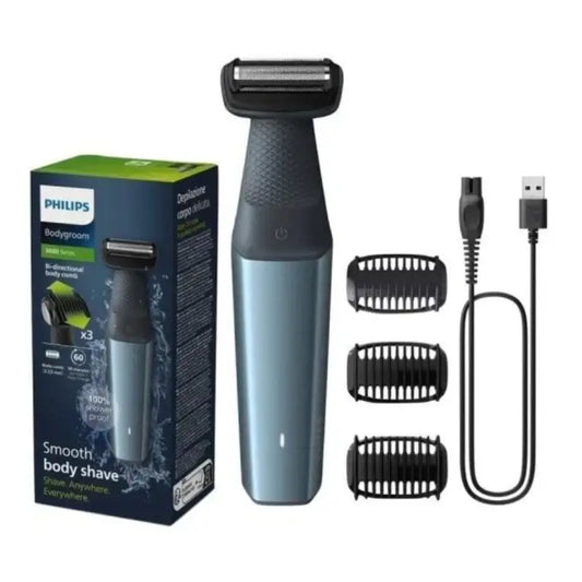 Philips Bodygroom Series 3000, tagliacapelli impermeabile per il corpo e l'igiene intima, blu