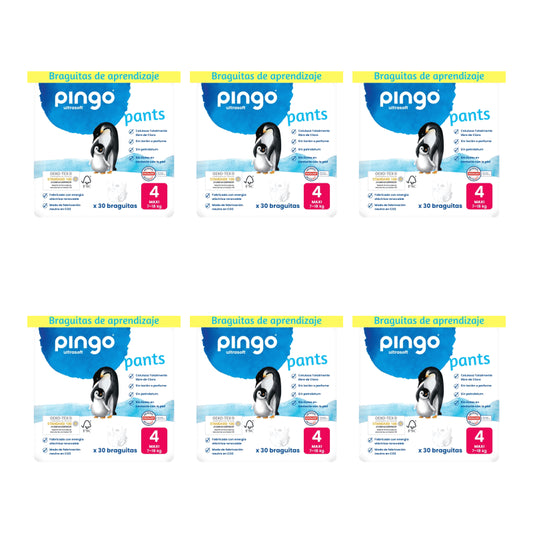 Pingo Nappy Salviette per pannolini taglia 4 (7-18 Kg), 6X30 unità