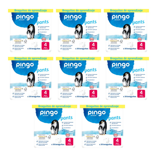 Pingo Nappy Salviette per pannolini taglia 4 (7-18 Kg), 8X30 unità
