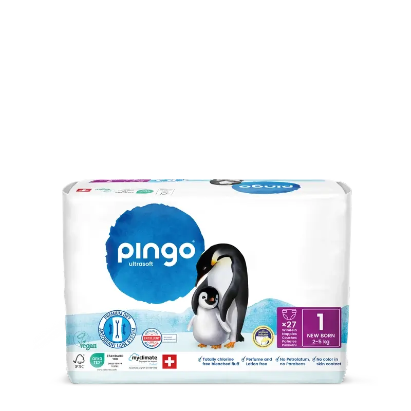 Pannolini ecologici Pingo taglia 1 (2-5 Kg), 27 unità