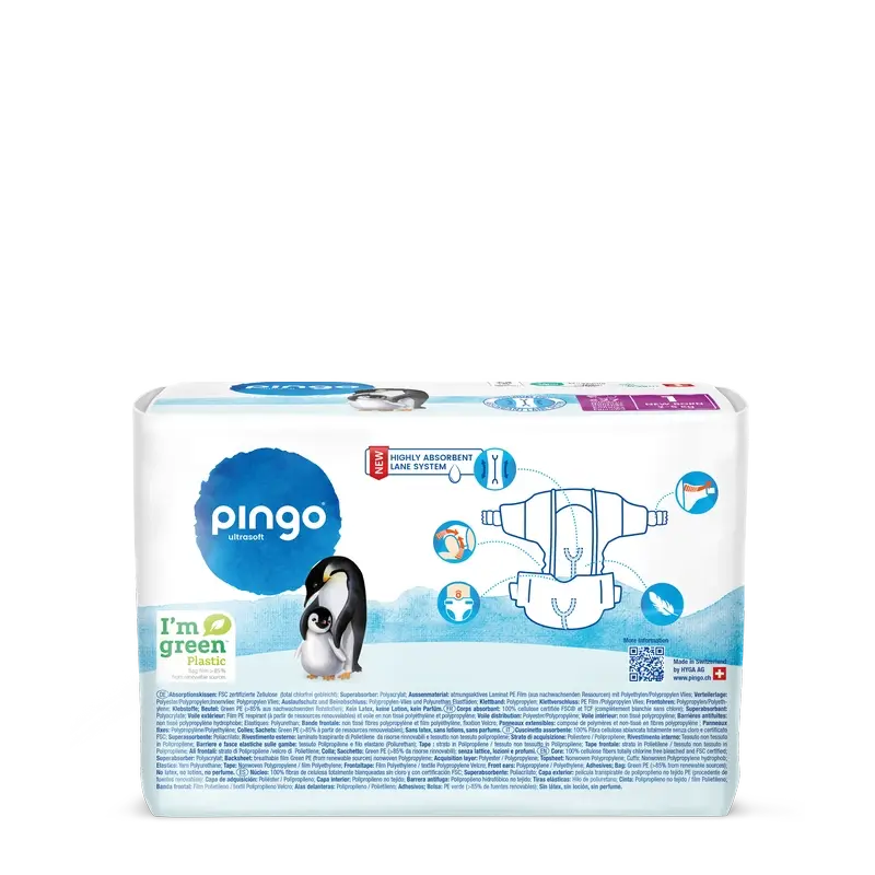 Pannolini ecologici Pingo taglia 1 (2-5 Kg), 27 unità