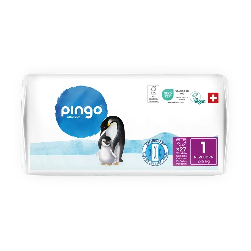 Pannolini ecologici Pingo taglia 1 (2-5 Kg), 27 unità