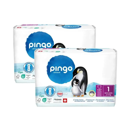 Pannolini ecologici Pingo taglia 1 (2-5 Kg), 2X27 unità