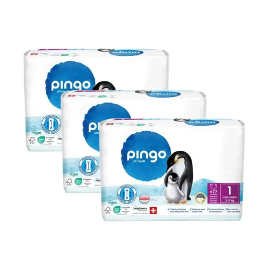Pannolini ecologici Pingo taglia 1 (2-5 Kg), 3X27 unità