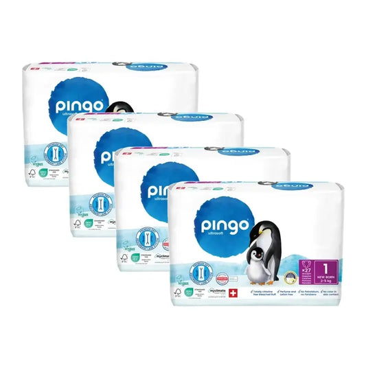 Pannolini ecologici Pingo taglia 1 (2-5 Kg), 4X27 unità