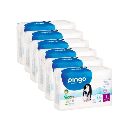 Pannolini ecologici Pingo New Born taglia 1 (2-5 Kg), 6X27 unità
