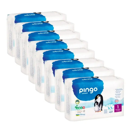 Pannolini ecologici Pingo New Born taglia 1 (2-5 Kg), 8X27 unità