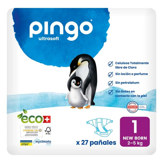 Pannolini ecologici Pingo New Born taglia 1 (2-5 Kg), 27 unità