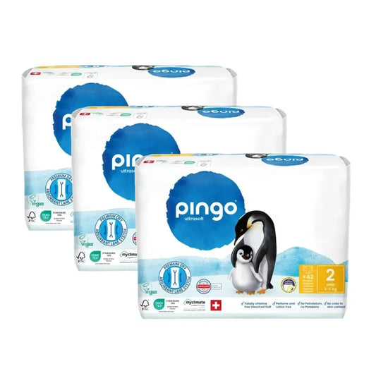 Pannolini ecologici Pingo taglia 2 (3-6 Kg), 3X42 unità