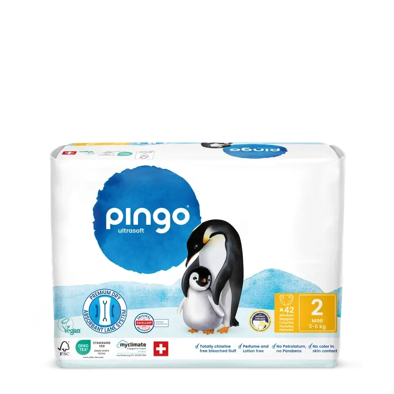Pannolini ecologici Pingo taglia 2 (3-6 Kg), 42 unità