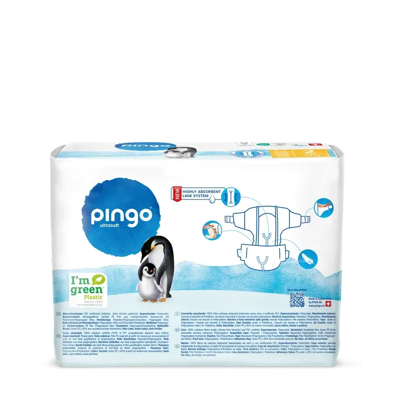Pannolini ecologici Pingo taglia 2 (3-6 Kg), 42 unità