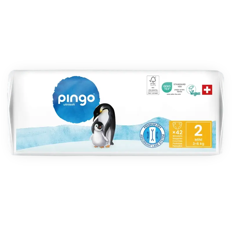 Pannolini ecologici Pingo taglia 2 (3-6 Kg), 42 unità