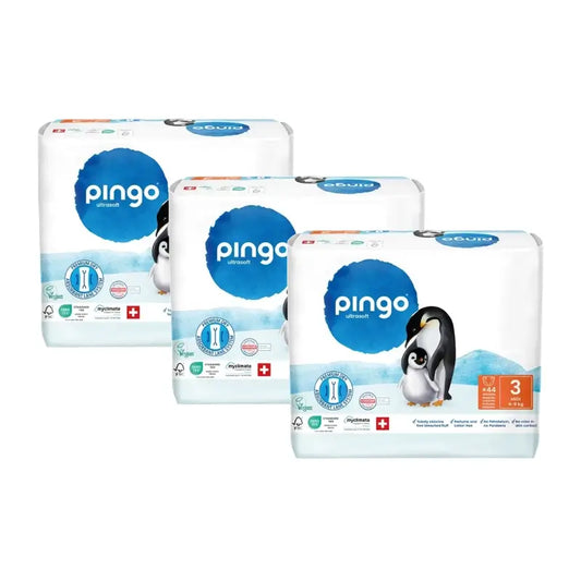 Pannolini ecologici Pingo taglia 3 (4-9 Kg), 3X44 pezzi.