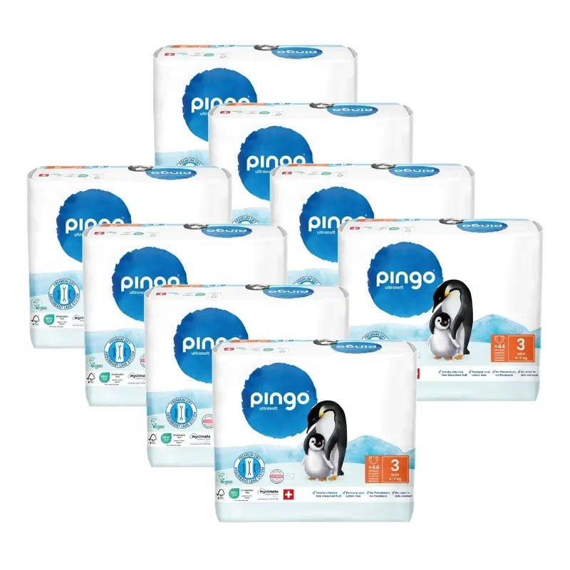 Pannolini ecologici Pingo taglia 3 (4-9 Kg), 8X44 unità