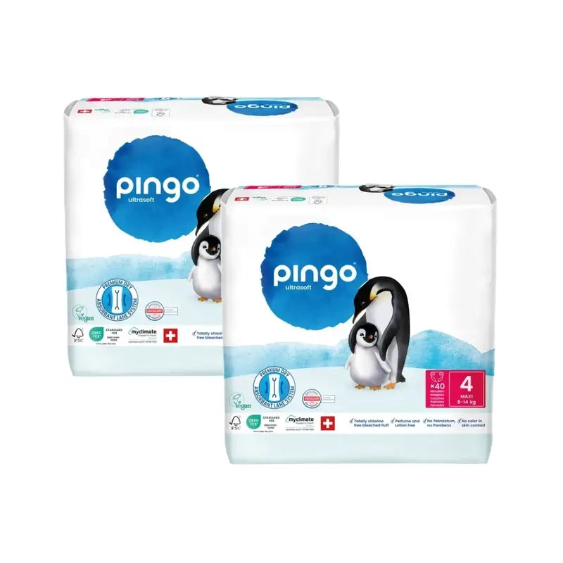Pannolini ecologici Pingo taglia 4 (8-14 Kg), 2X40 unità
