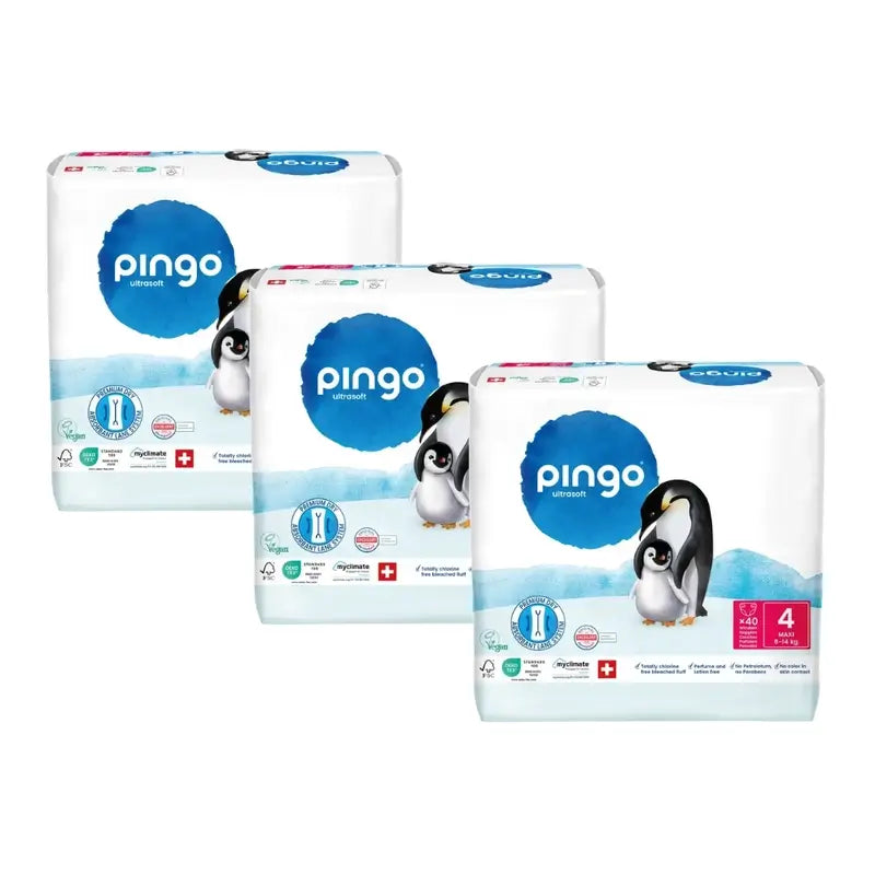Pannolini ecologici Pingo taglia 4 (8-14 Kg), 3X40 unità