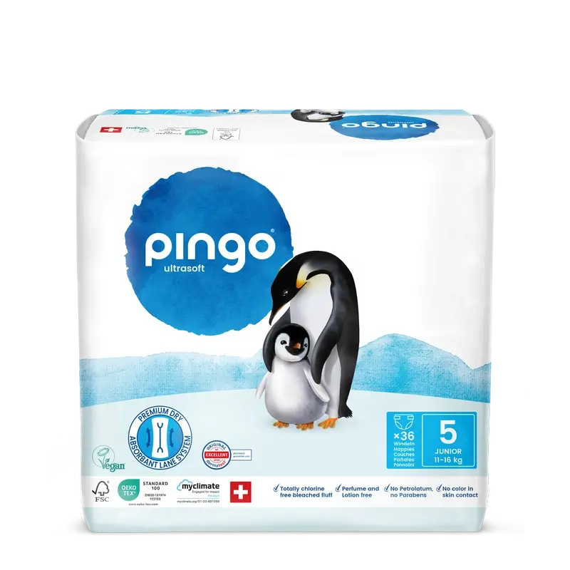Pannolini ecologici Pingo taglia 5 (11-16 Kg), 36 pz.