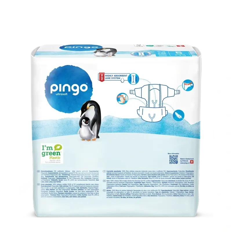Pannolini ecologici Pingo taglia 5 (11-16 Kg), 36 pz.