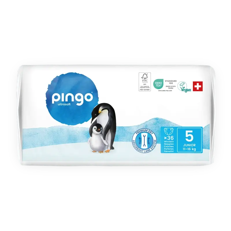 Pannolini ecologici Pingo taglia 5 (11-16 Kg), 36 pz.