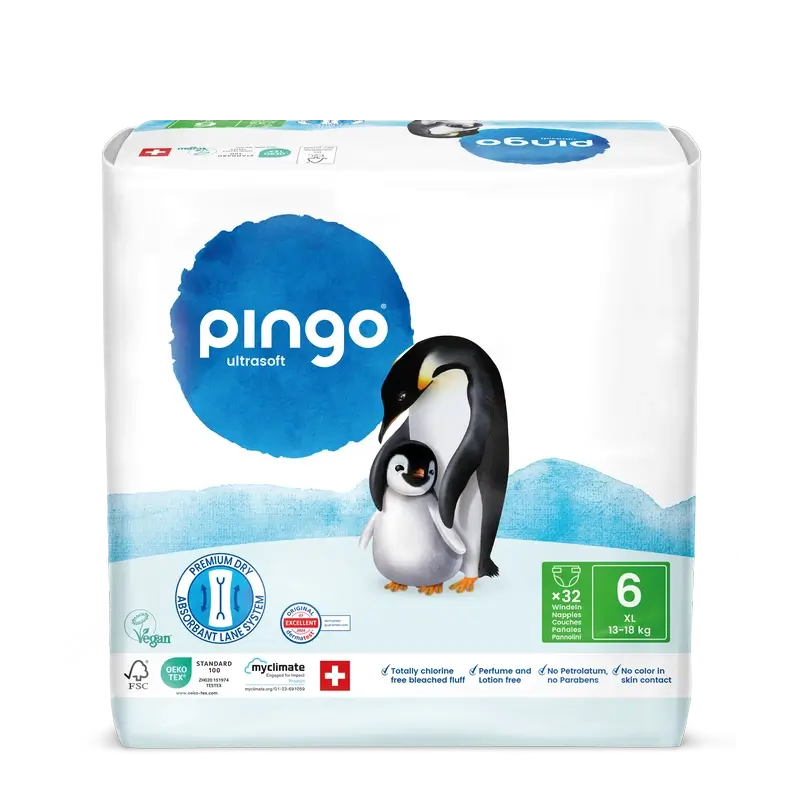Pannolini ecologici Pingo taglia 6 (13-18 Kg), 32 unità