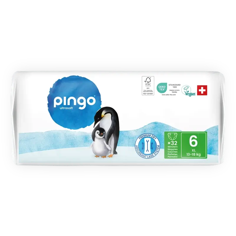 Pannolini ecologici Pingo taglia 6 (13-18 Kg), 32 unità