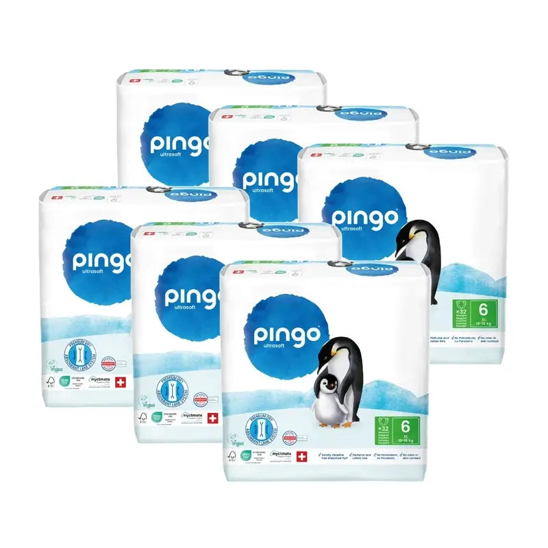 Pannolini ecologici Pingo taglia 6 (13-18 Kg), 6X32 unità
