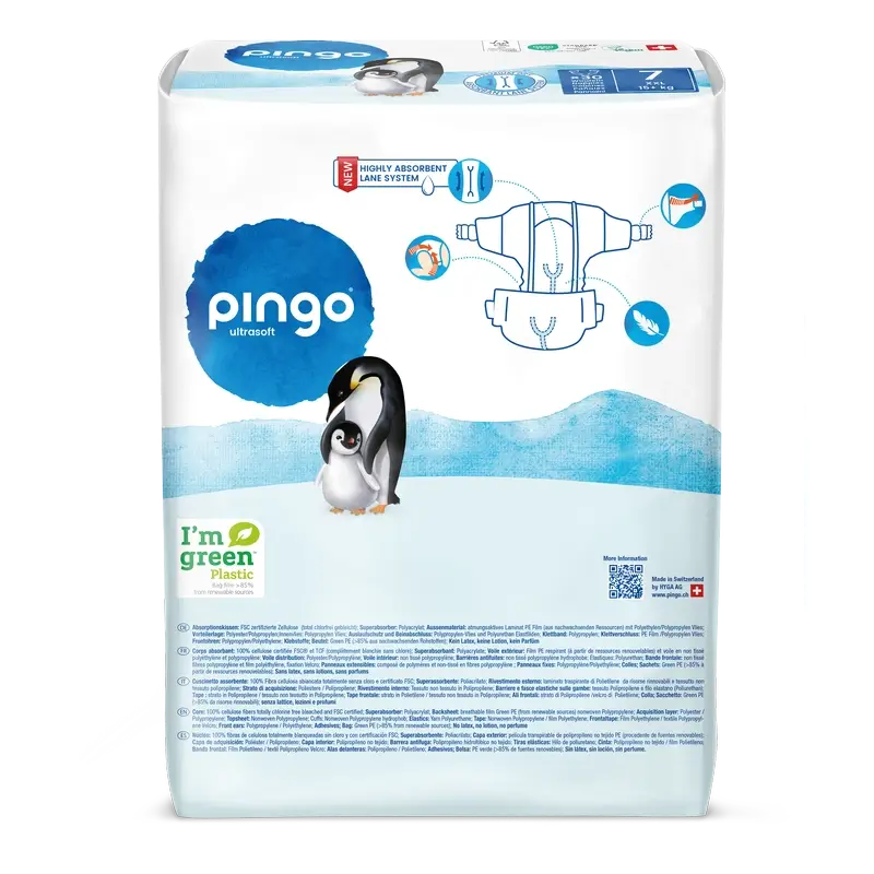 Pannolini ecologici Pingo Taglia 7 (+15 Kg), 30 unità