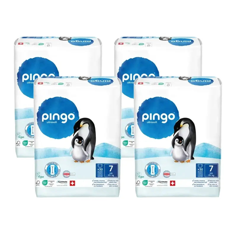 Pannolini ecologici Pingo taglia 7 (+15 Kg), 4X30 unità