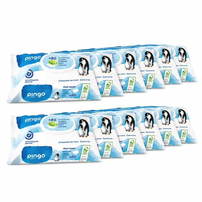 Pingo Salviette biodegradabili Confezione da 12 x 80