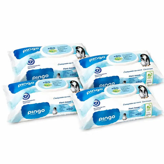 Pingo Salviette biodegradabili Confezione da 4 x 80
