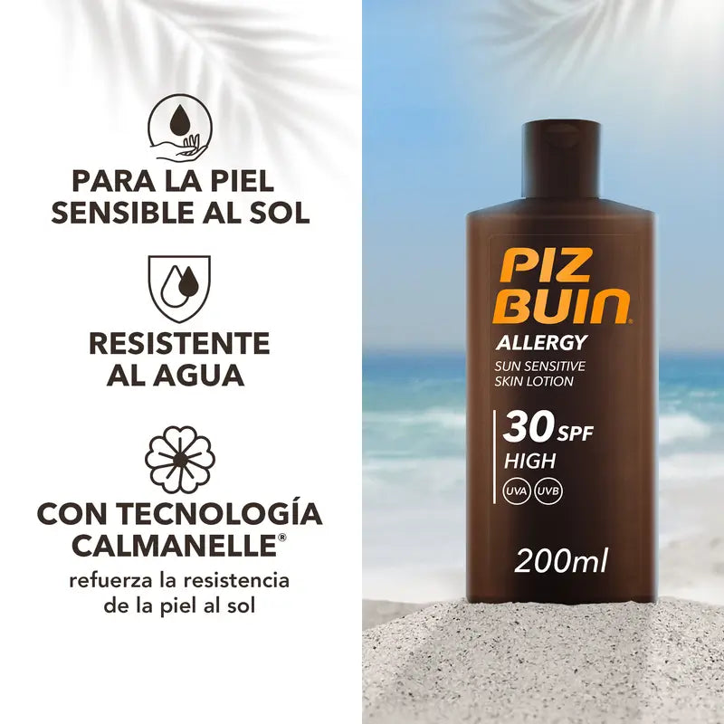 Piz Buin Allergy Body Sunscreen SPF 30 Pelle sensibile, lozione per il corpo, protezione UVA/UVB, 200ml