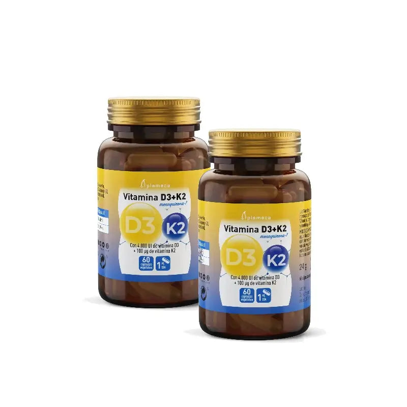 Plameca Vitamina D3 + K2, 60 capsule, confezione da 2