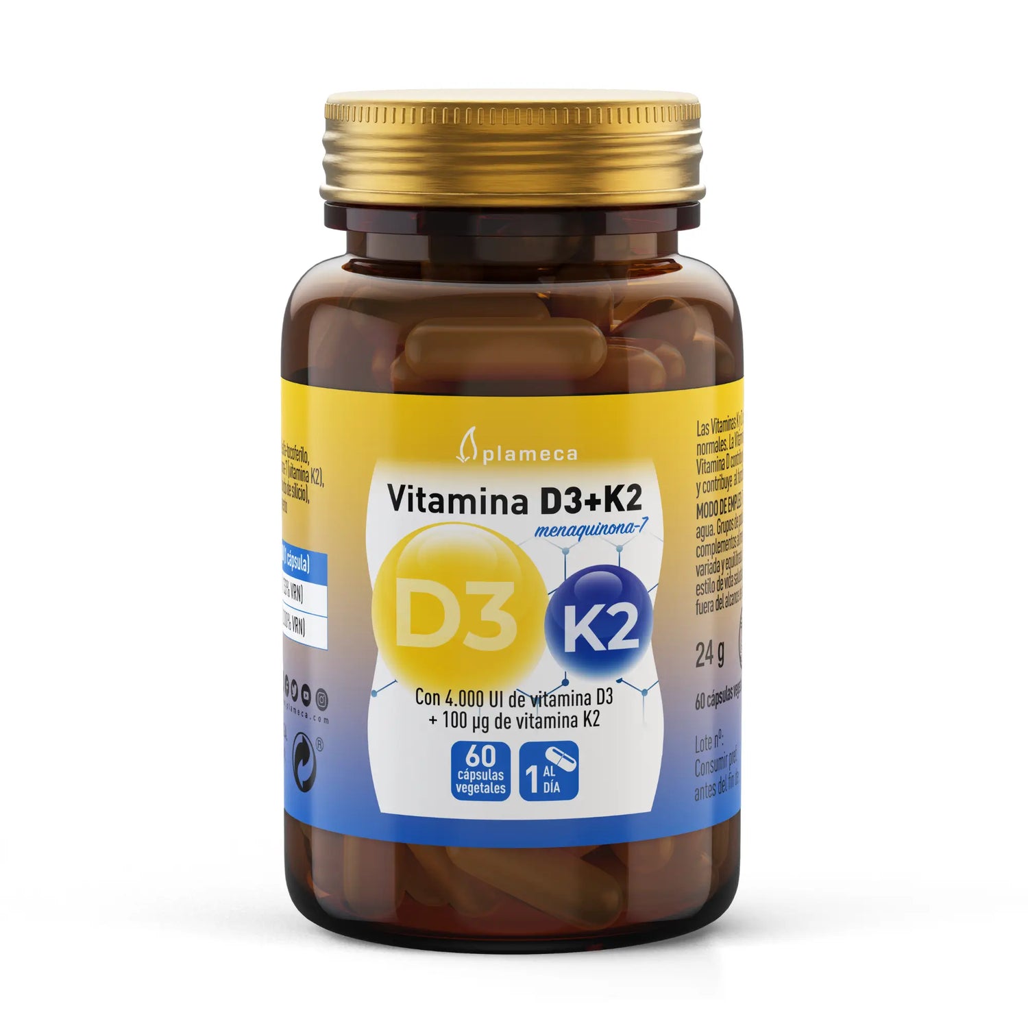Plameca Vitamina D3 + K2, 60 capsule