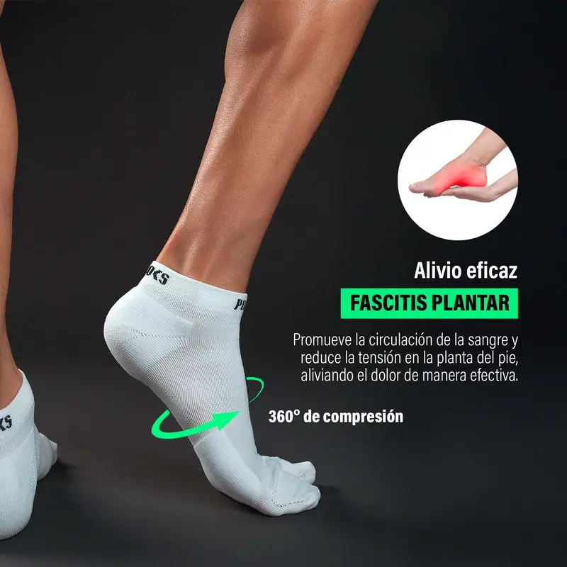 Podoks Calzini da corsa alla caviglia H2 Bianco