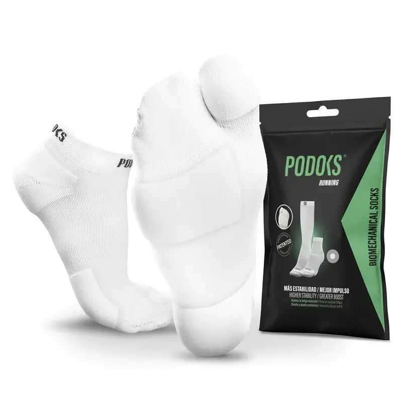 Podoks Calzini da corsa alla caviglia H2 Bianco