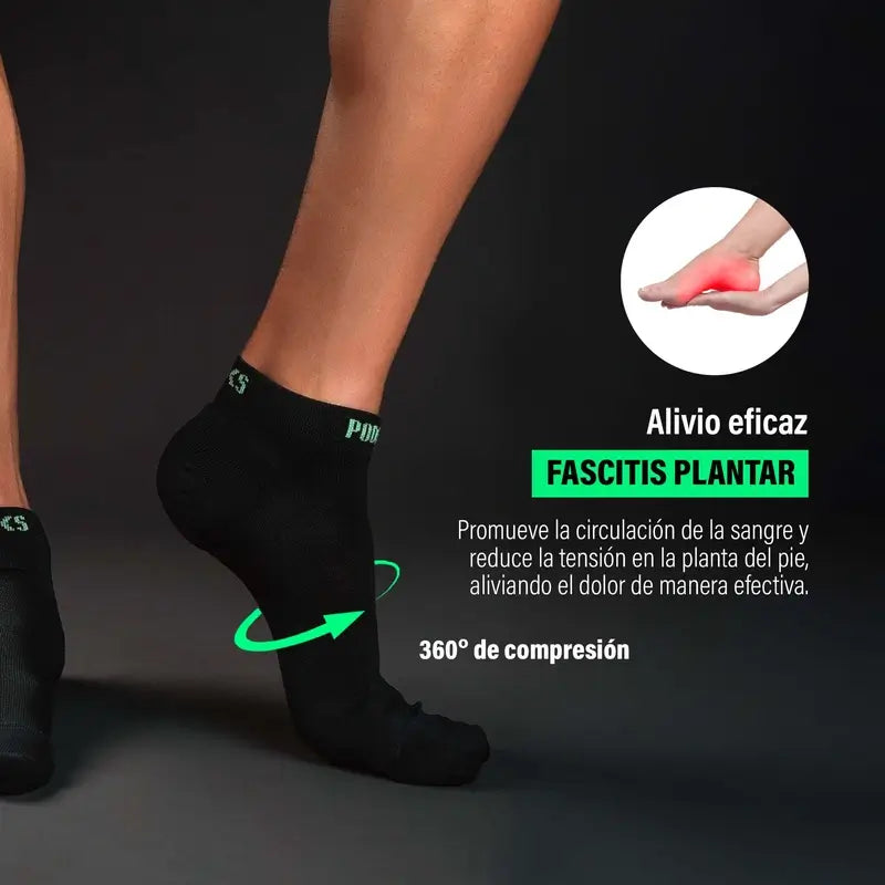Podoks Calzini da corsa alla caviglia H2 Nero