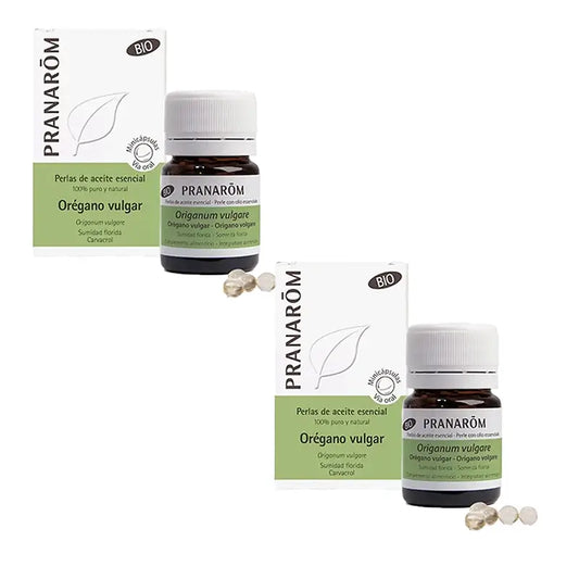 Pranarôm Aeqt - Perle di olio essenziale di origano volgare biologico 100Mg , 2X60 unità