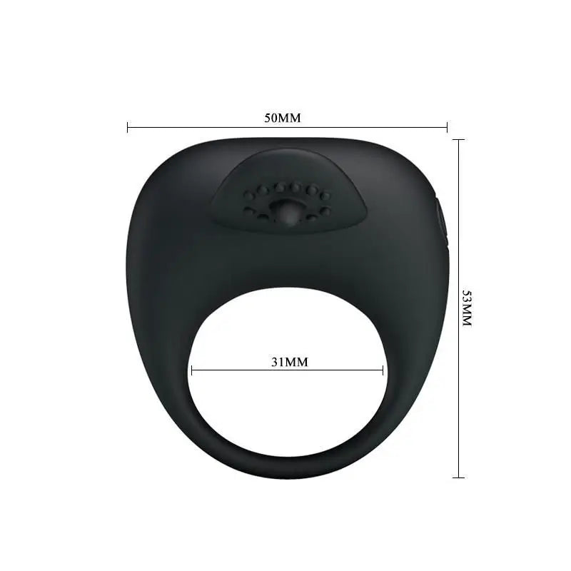 Anello vibrante Prettylove Tonguo nero