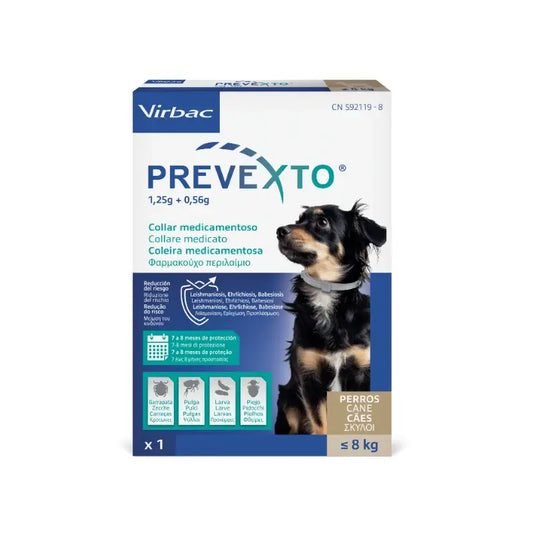 Collare antiparassitario Prevexto per cani fino a 8 kg, 38 cm