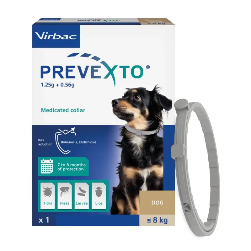 Collare antiparassitario Prevexto per cani fino a 8 kg, 38 cm