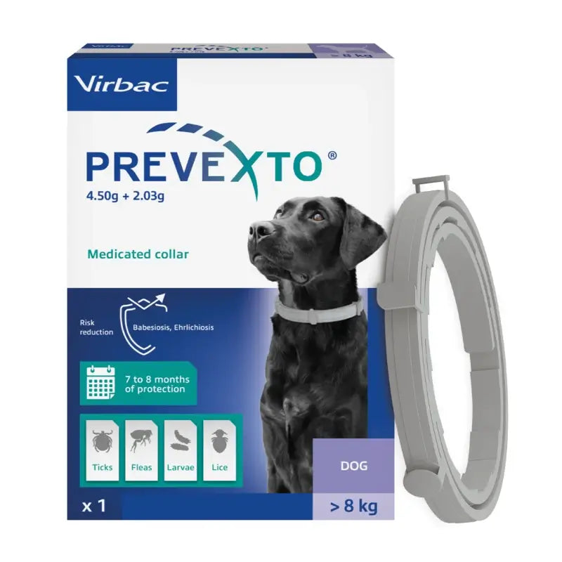 Collare antiparassitario Prevexto per cani di peso superiore a 8 kg, 70 cm