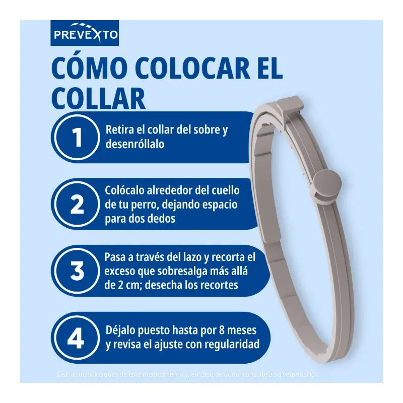 Collare antiparassitario Prevexto per cani di peso superiore a 8 kg, 70 cm