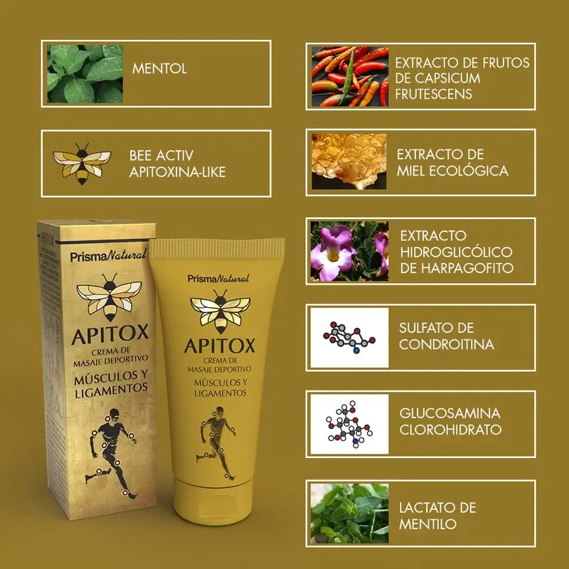 Apitox Crema per il massaggio muscolare e dei legamenti, 60 ml