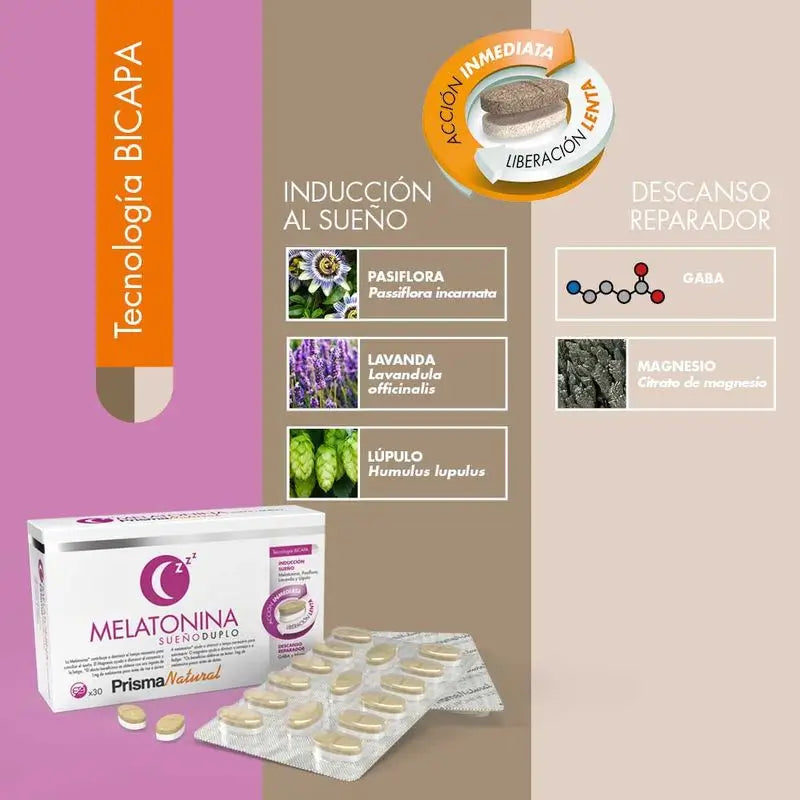 Prisma Natural Melatonin Bicapa Sleep, 30 compresse