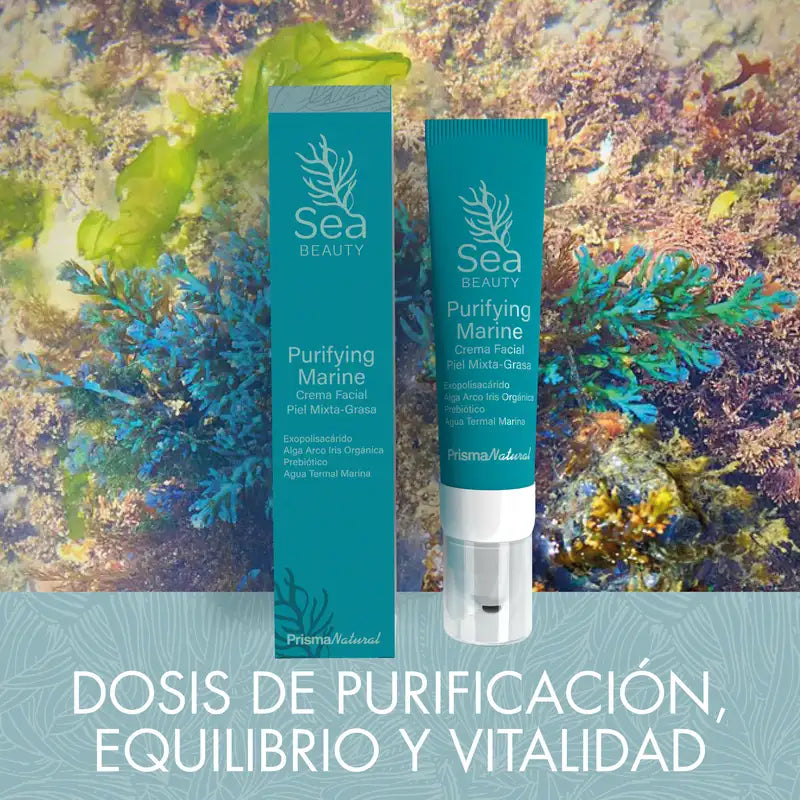 Prisma Natural Sea Beauty Emulsione marina purificante per il viso della pelle mista, 50 ml