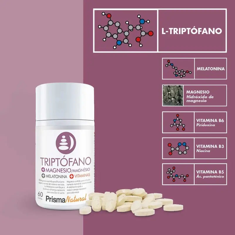 Prisma Triptofano naturale + Mg + Melatonina, 60 compresse