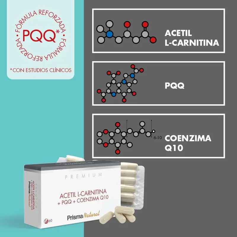 Prisma Premium Acetil L-Carnitina + Pqq + Coenzima Q10, 60 capsule